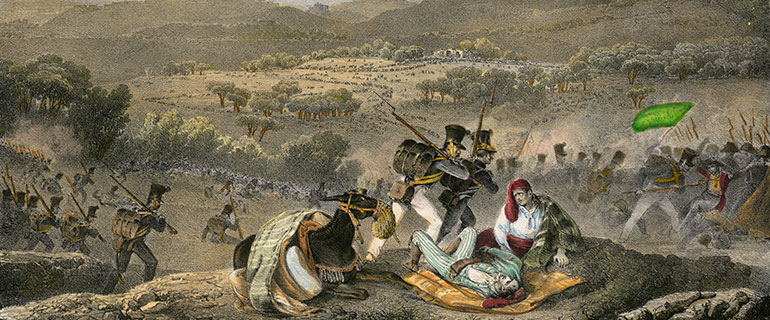 Prise du grand convoi de Gérone (batalla durant el setge de 1809), 1826. Ajuntament de Girona. CRDI (J.F. Villeneuve)